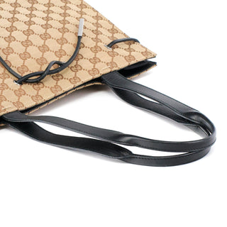 Gucci 002 1053 Beige GG Leather Drawstring Tote Bag