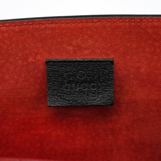 Gucci 002 1059 Black Leather Bamboo Tote Bag