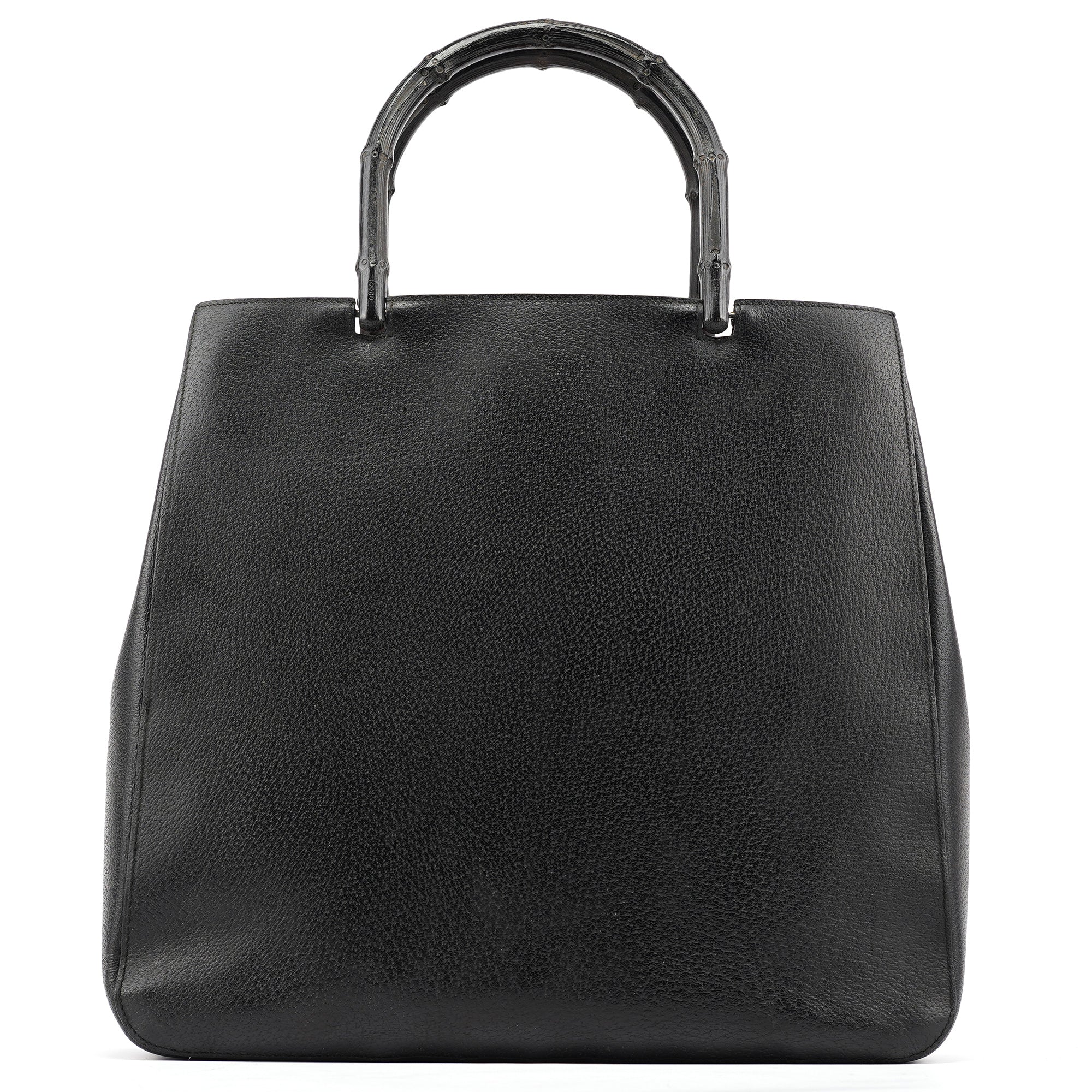 Gucci 002 1059 Sac cabas Bamboo en cuir noir