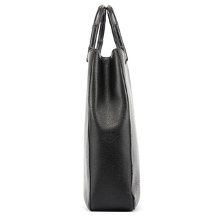 Gucci 002 1059 Black Leather Bamboo Tote Bag