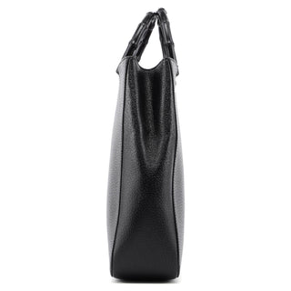 Gucci 002 1060 Black Leather Bamboo Tote