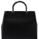 Gucci 002 1060 Black Leather Bamboo Tote
