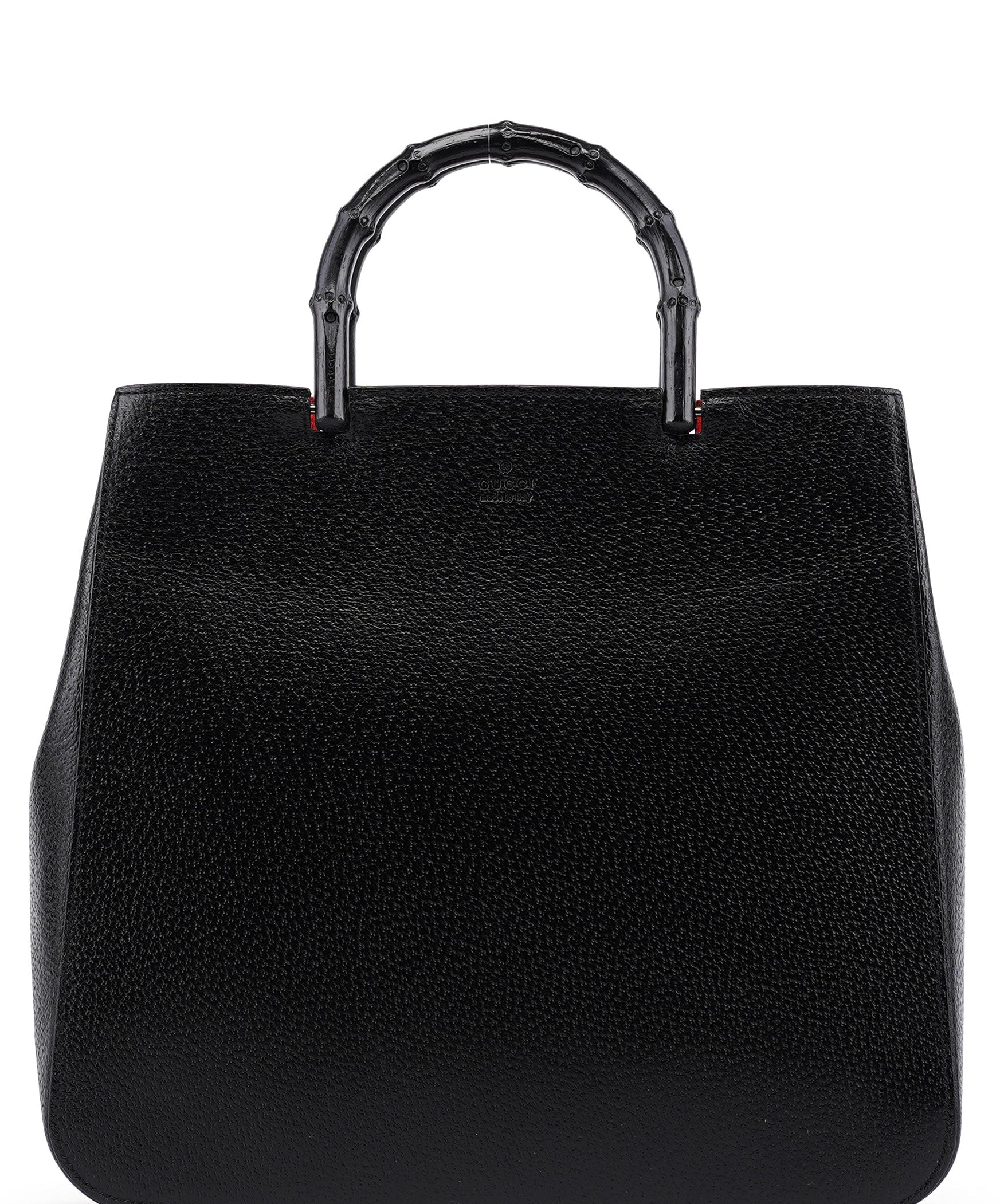 Gucci 002 1060 Black Leather Bamboo Tote