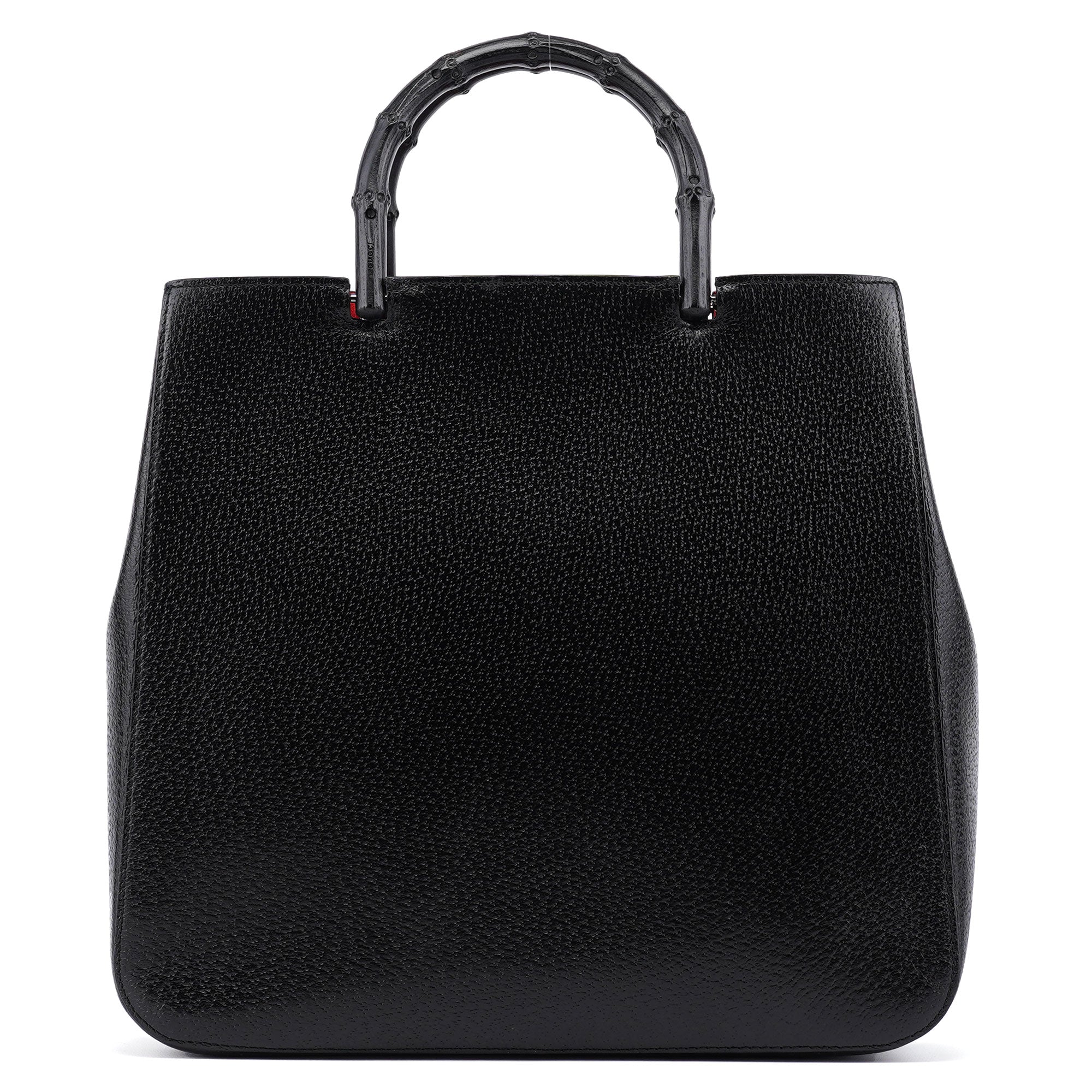 Gucci 002 1060 Black Leather Bamboo Tote