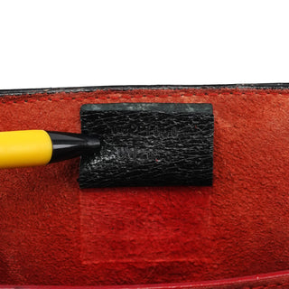 Gucci 002 1060 Black Leather Bamboo Tote Bag