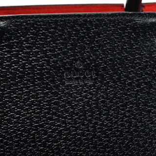 Gucci 002 1060 Black Leather Bamboo Tote Bag