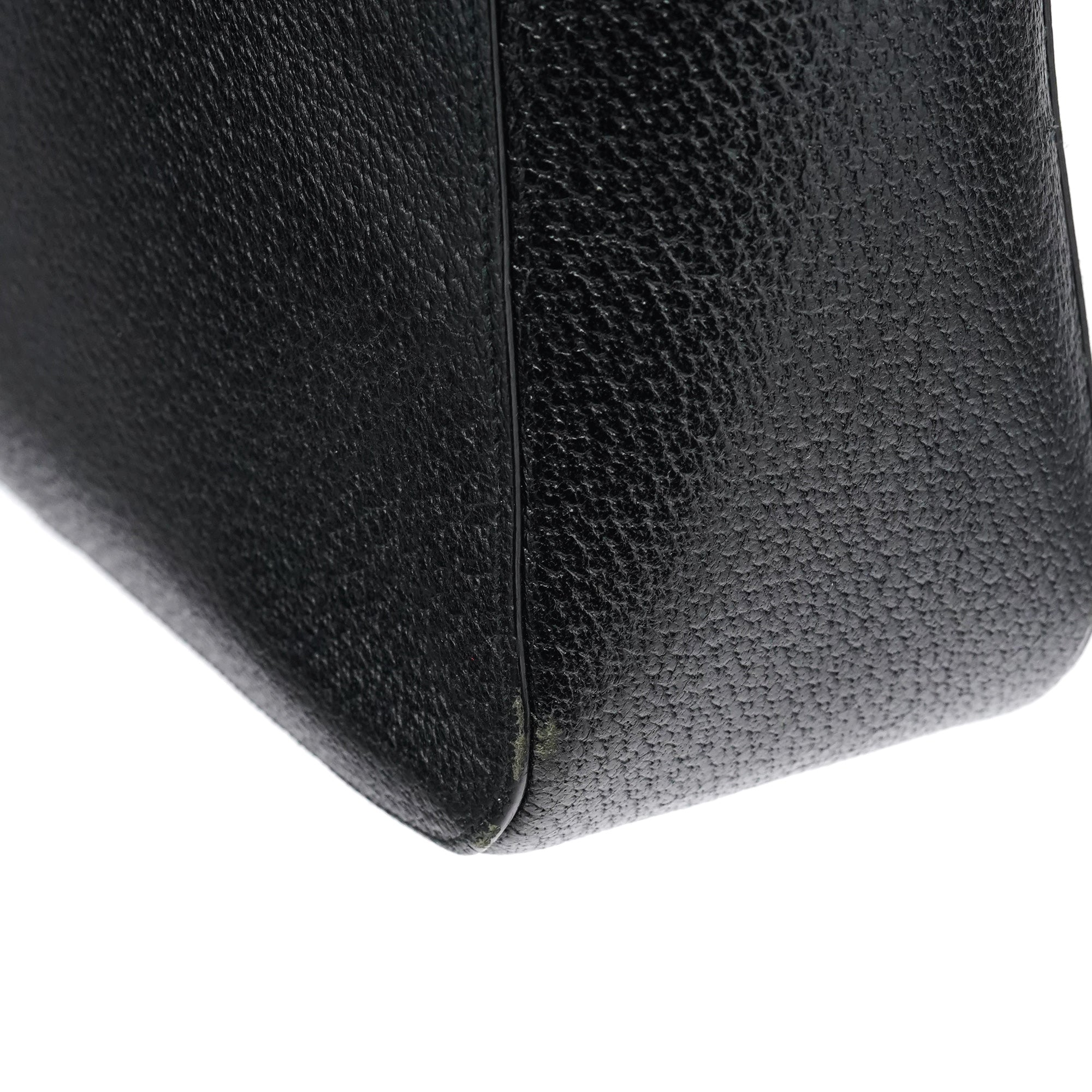 Gucci 002 1060 Black Leather Bamboo Tote Bag