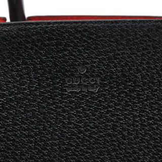 Gucci 002 1060 Black Leather Bamboo Tote Bag