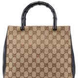 Gucci 002 1061 Beige GG Bamboo Tote Bag