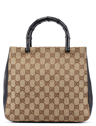 Gucci 002 1061 Beige GG Bamboo Tote Bag