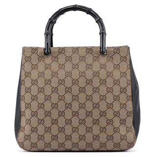 Gucci 002 1061 Beige GG Bamboo Tote Bag