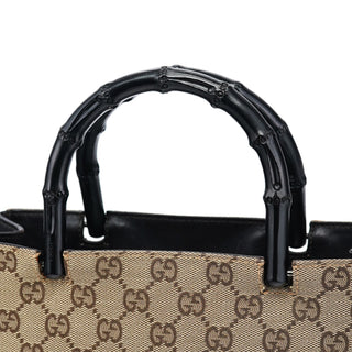 Gucci 002 1061 Beige GG Bamboo Tote Bag