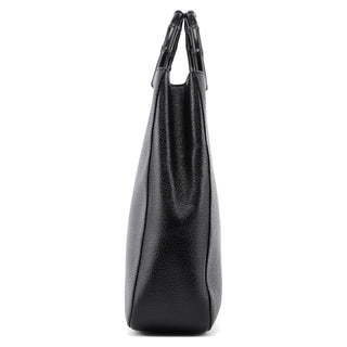 Gucci 002 1061 Black Leather Bamboo Tote