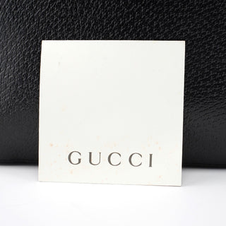 Gucci 002 1061 Black Leather Bamboo Tote