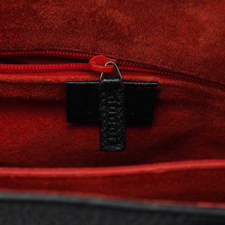 Gucci 002 1061 Black Leather Bamboo Tote Bag