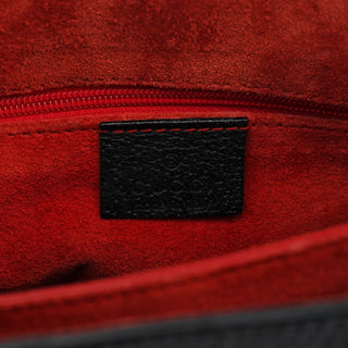 Gucci 002 1061 Black Leather Bamboo Tote Bag