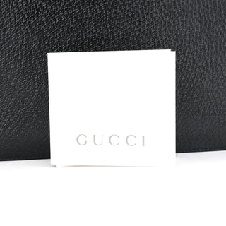 Gucci 002 1061 Black Leather Bamboo Tote Bag