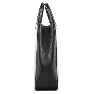 Gucci 002 1061 Black Leather Bamboo Tote Bag