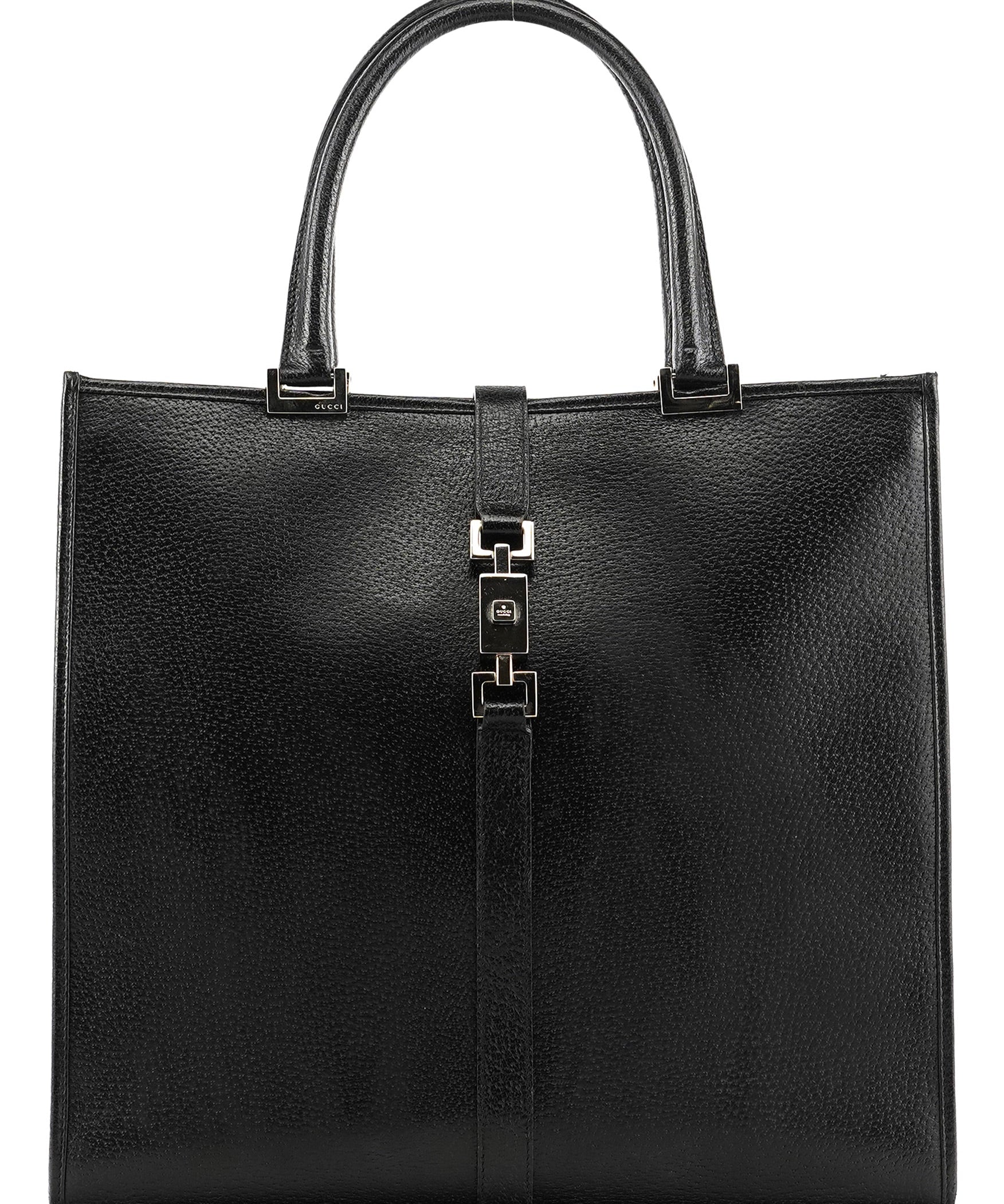 Gucci 002 1064 Black Leather Jackie Tote Bag