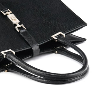 Gucci 002 1064 Black Leather Jackie Tote Bag
