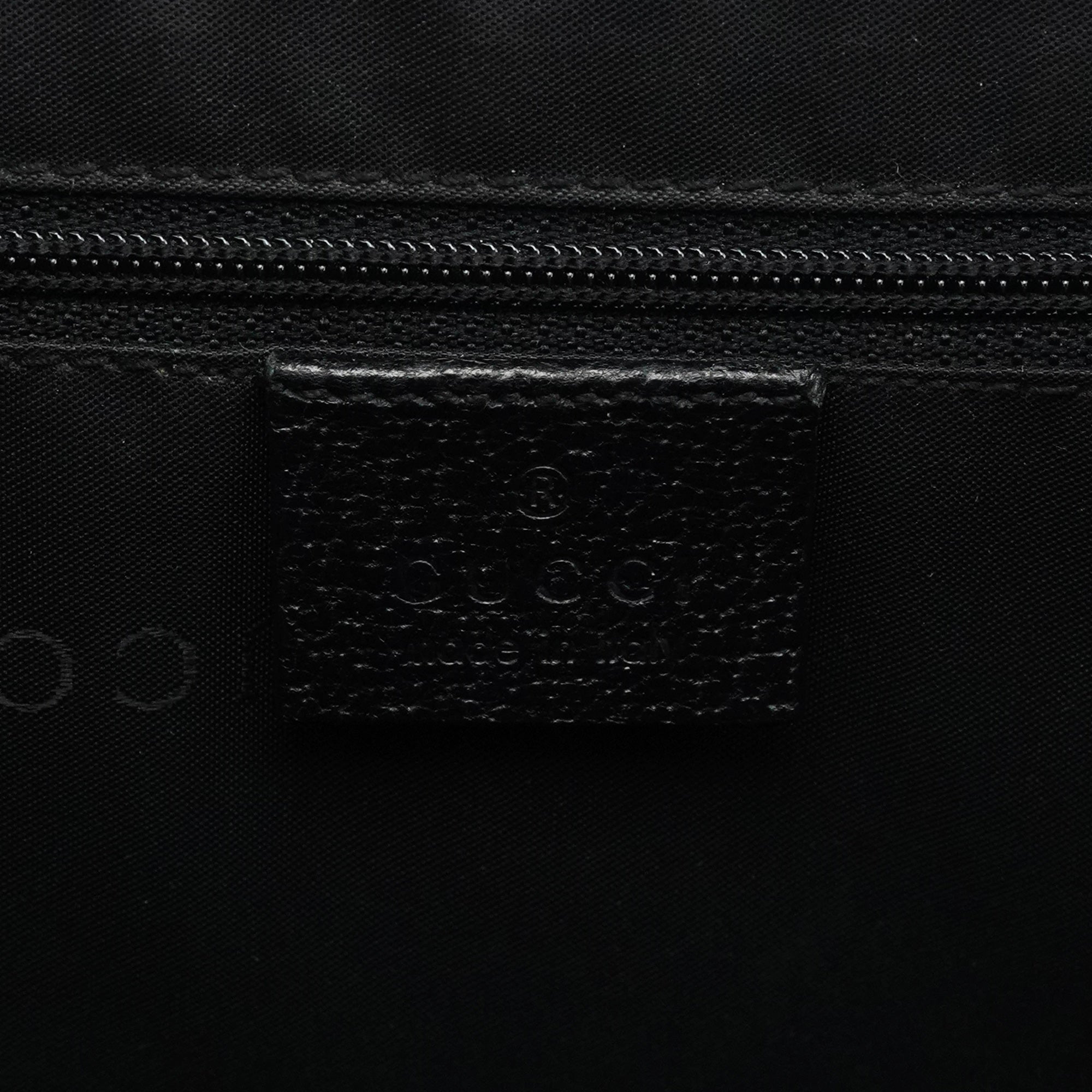 Gucci 002 1064 Black Leather Jackie Tote Bag