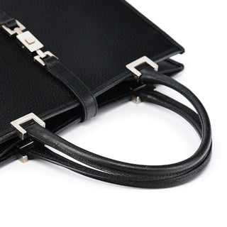 Gucci 002 1065 Black Leather Jackie Tote Bag