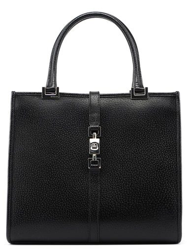 Gucci 002 1065 Black Leather Jackie Tote Bag