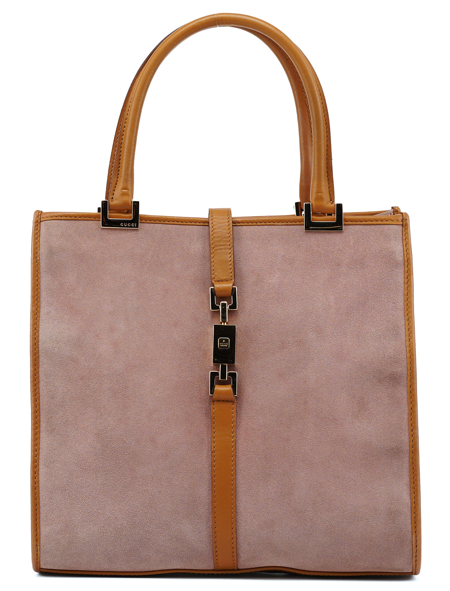 Gucci 002 1065 Pink Suede Jackie Tote Bag