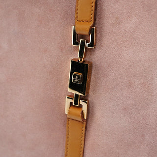Gucci 002 1065 Pink Suede Jackie Tote Bag