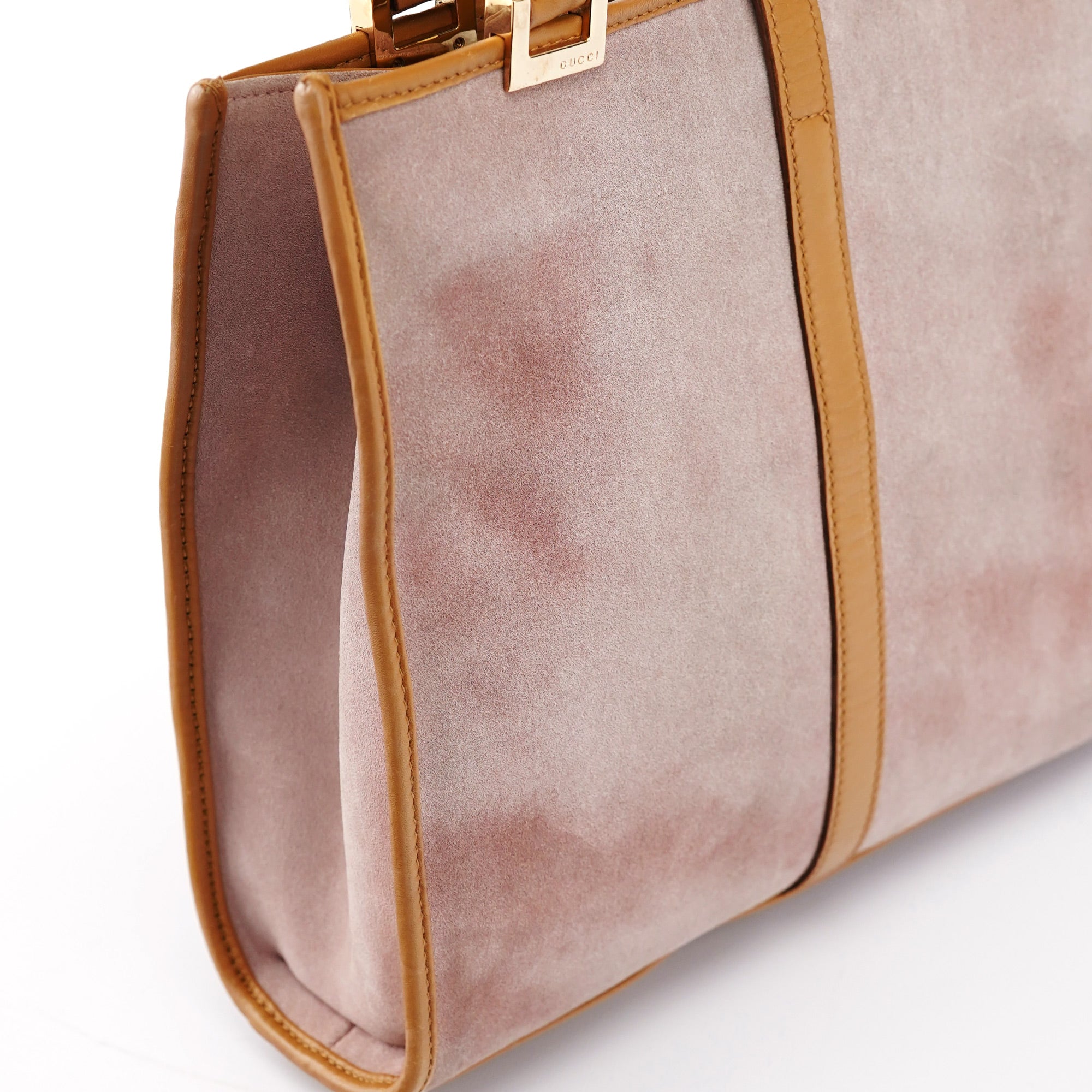 Gucci 002 1065 Pink Suede Jackie Tote Bag