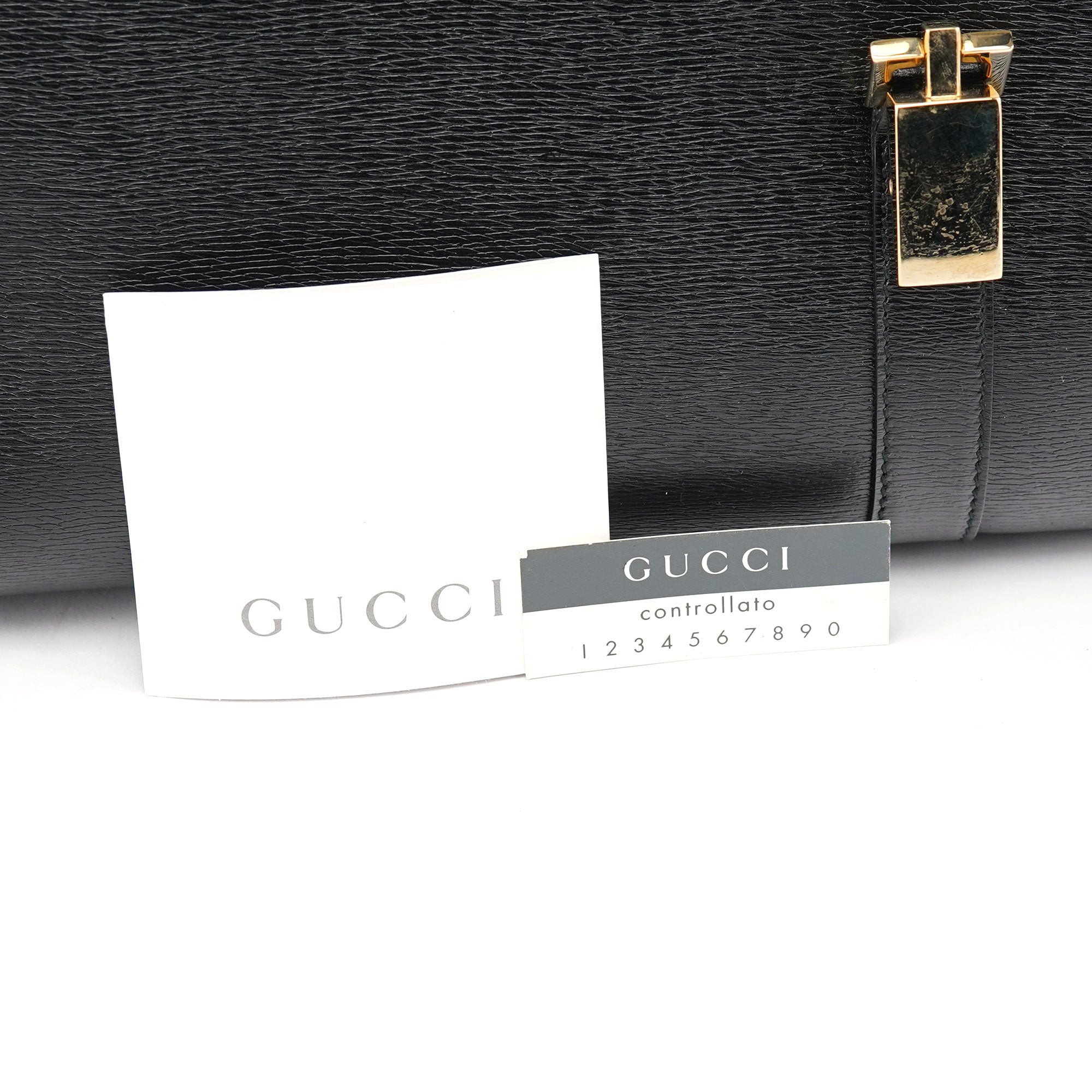 Gucci 002 1066 Black Leather Jackie Shoulder Bag