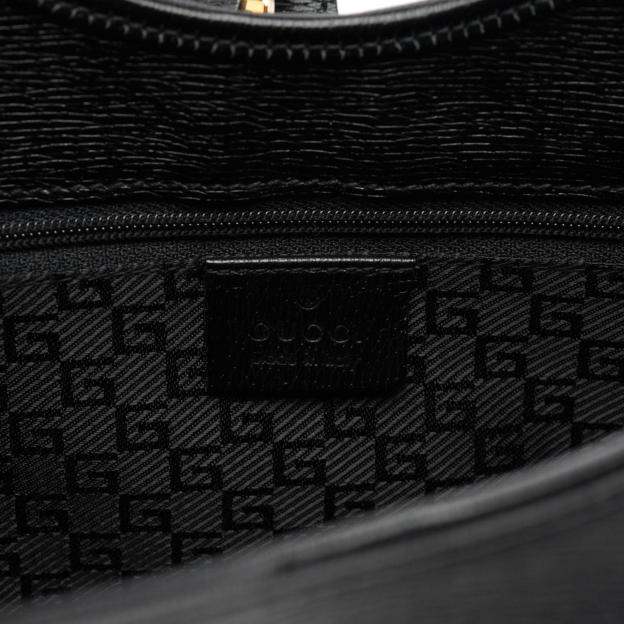 Gucci 002 1066 Black Leather Jackie Shoulder Bag