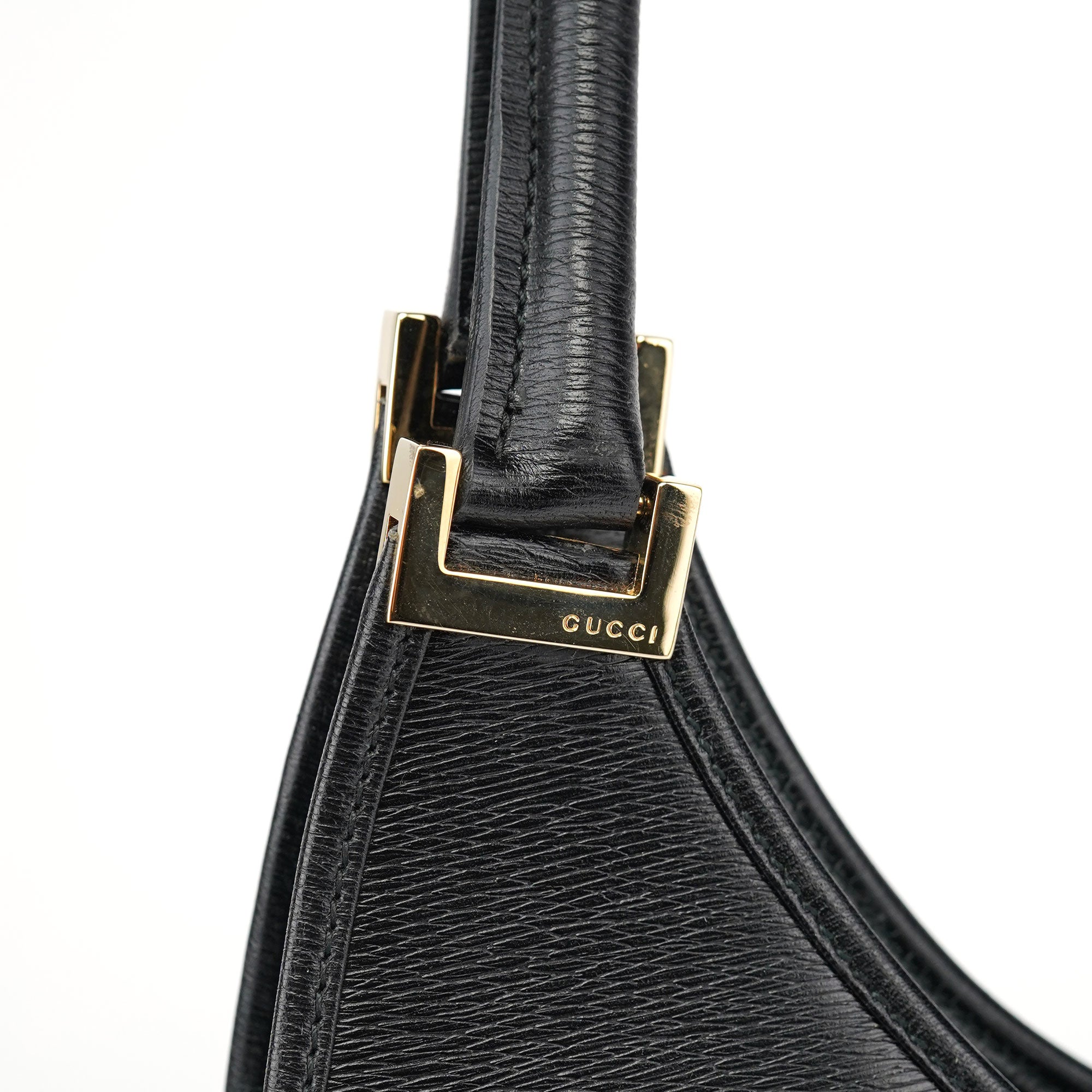 Gucci 002 1066 Black Leather Jackie Shoulder Bag