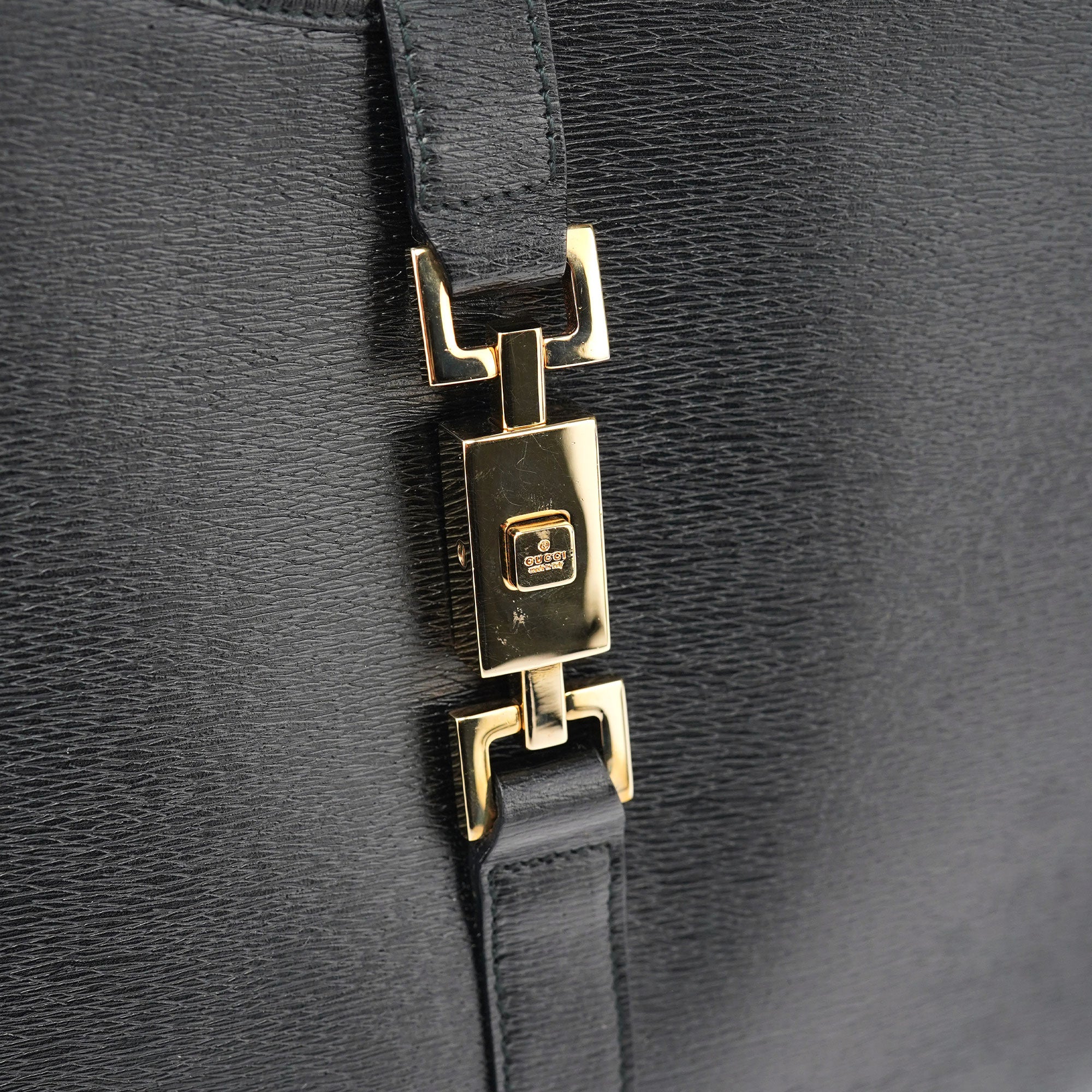 Gucci 002 1066 Black Leather Jackie Shoulder Bag