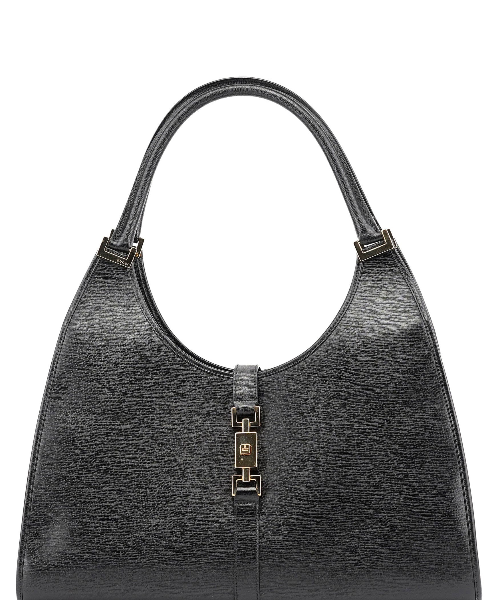 Gucci 002 1066 Black Leather Jackie Shoulder Bag