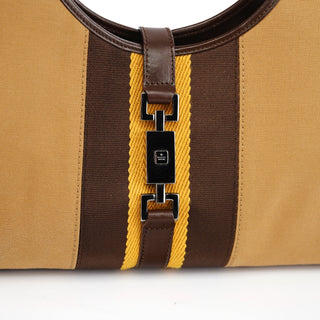 Gucci 002 1067 Beige Canvas Jackie Shoulder Bag