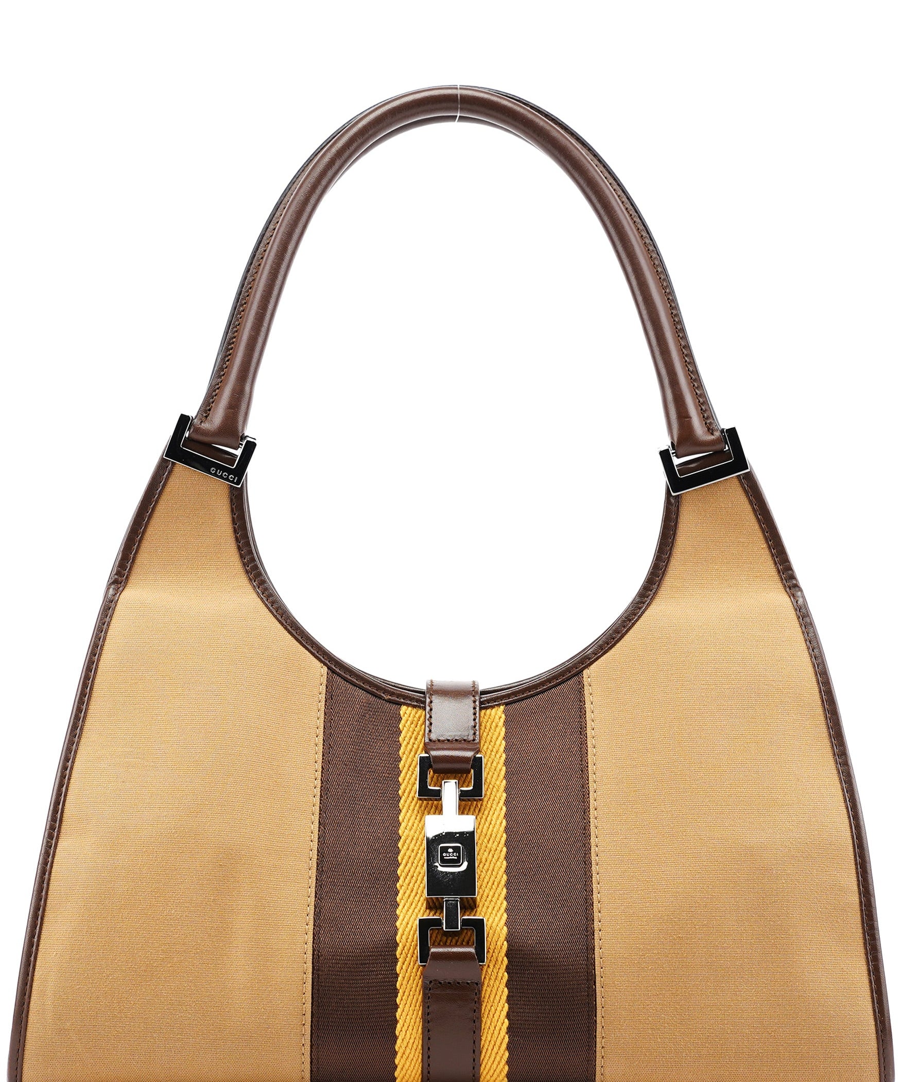 Gucci 002 1067 Beige Canvas Jackie Shoulder Bag