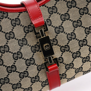 Gucci 002 1067 Beige Red GG Jackie Shoulder Bag
