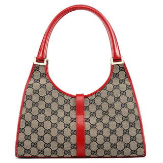 Gucci 002 1067 Beige Red GG Jackie Shoulder Bag
