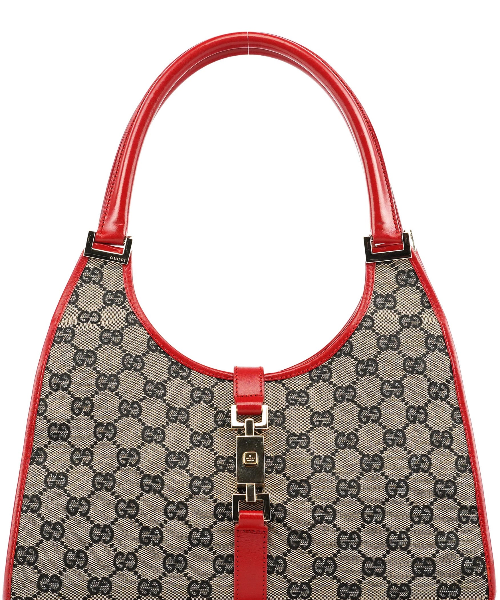 Gucci 002 1067 Beige Red GG Jackie Shoulder Bag