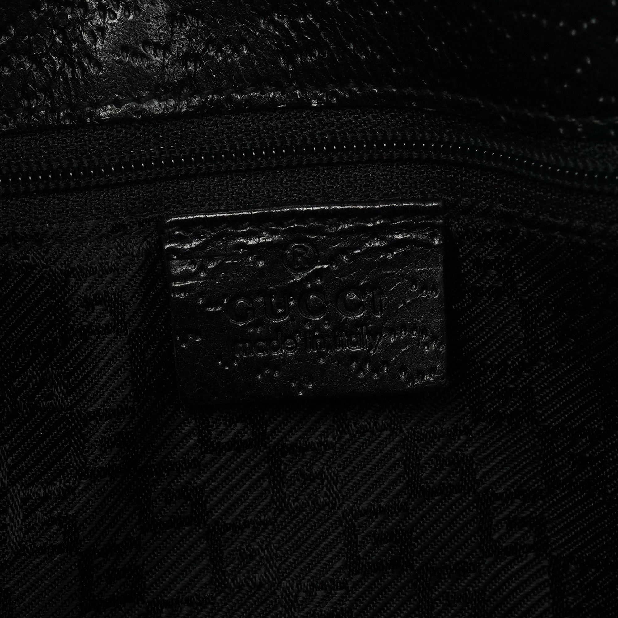 Gucci 002 1067 Black Canvas Jackie Shoulder Bag