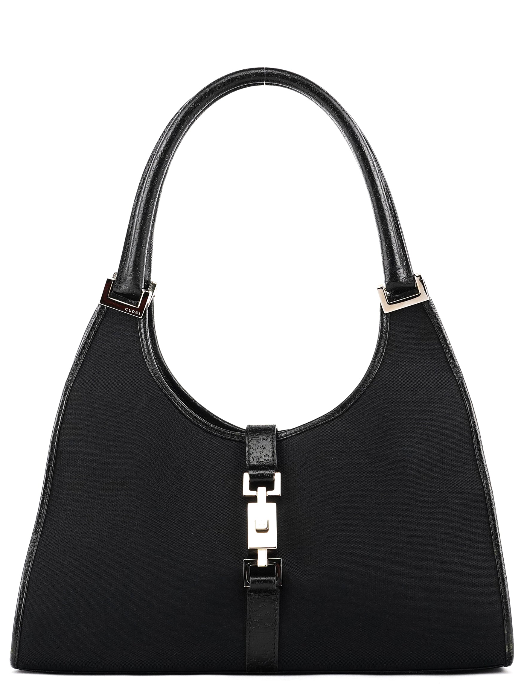 Gucci 002 1067 Black Canvas Jackie Shoulder Bag