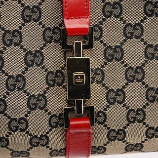 Gucci 002 1067 Grey Red GG Jackie Shoulder Bag