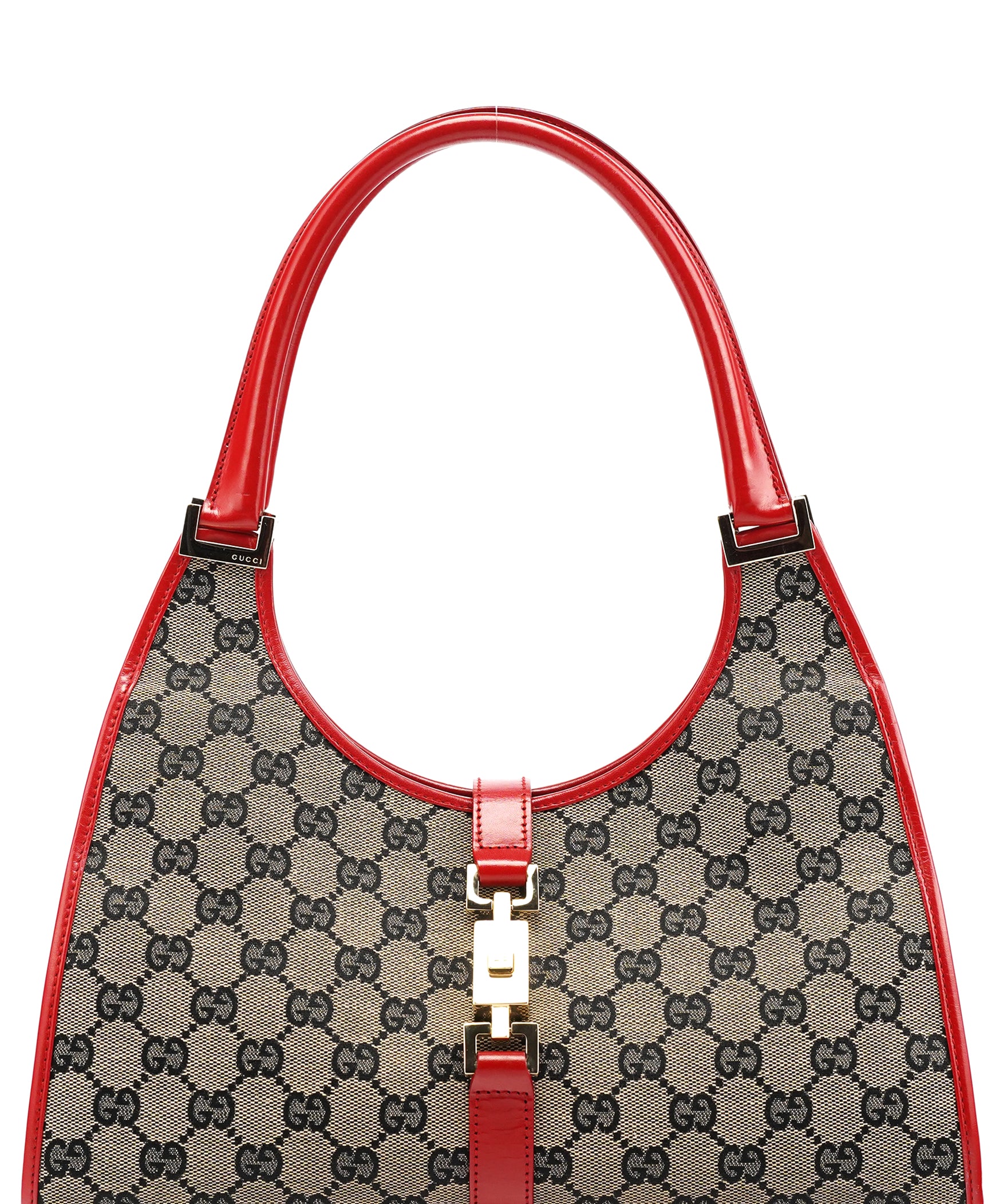 Gucci 002 1067 Grey Red GG Jackie Shoulder Bag