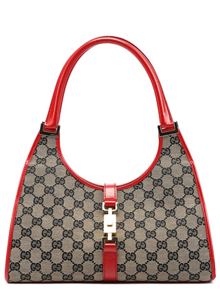 Gucci 002 1067 Grey Red GG Jackie Shoulder Bag