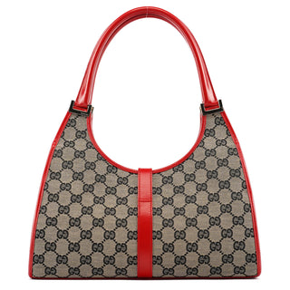 Gucci 002 1067 Grey Red GG Jackie Shoulder Bag