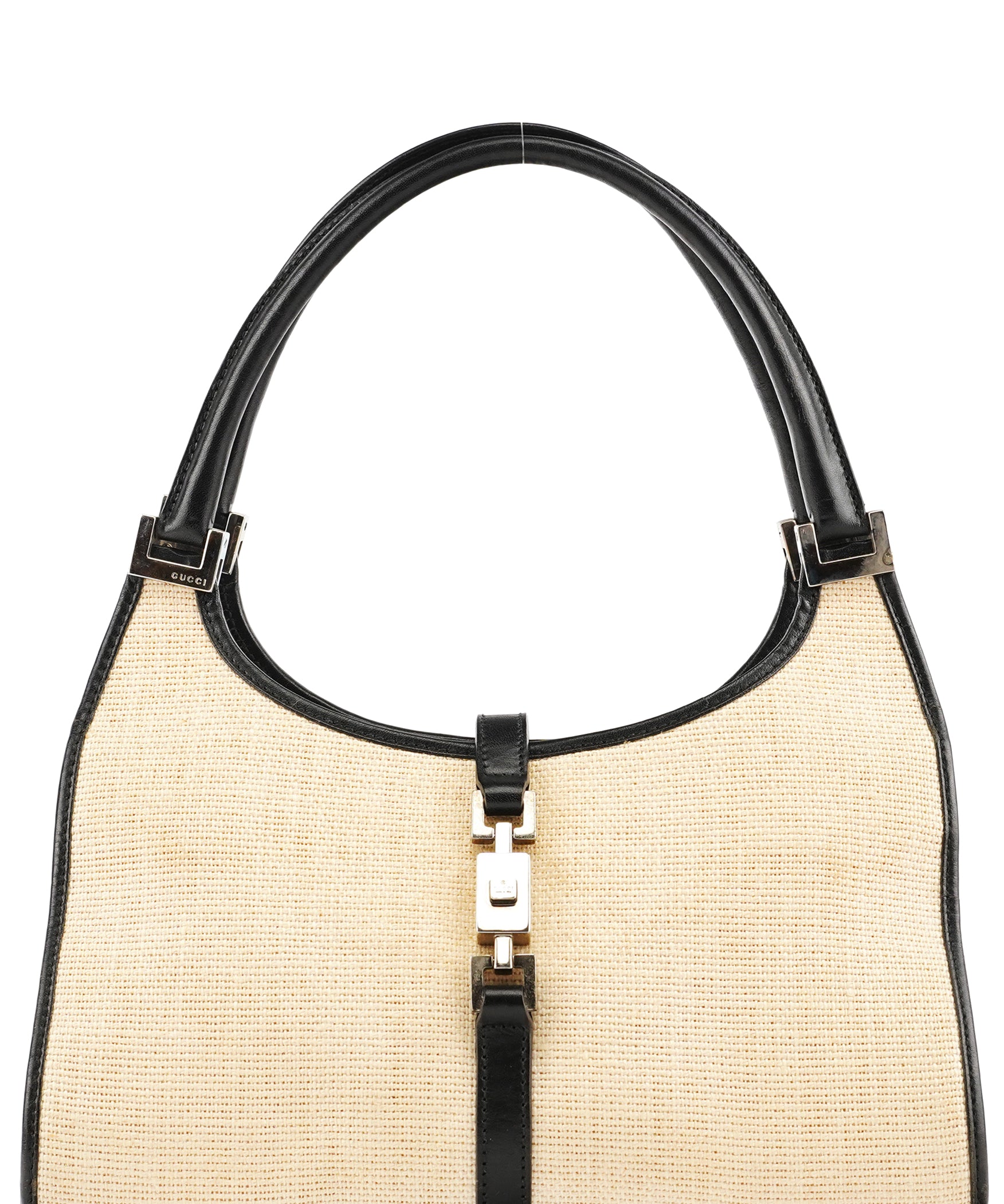 Gucci 002 1068 Beige Canvas Leather Jackie Shoulder Bag