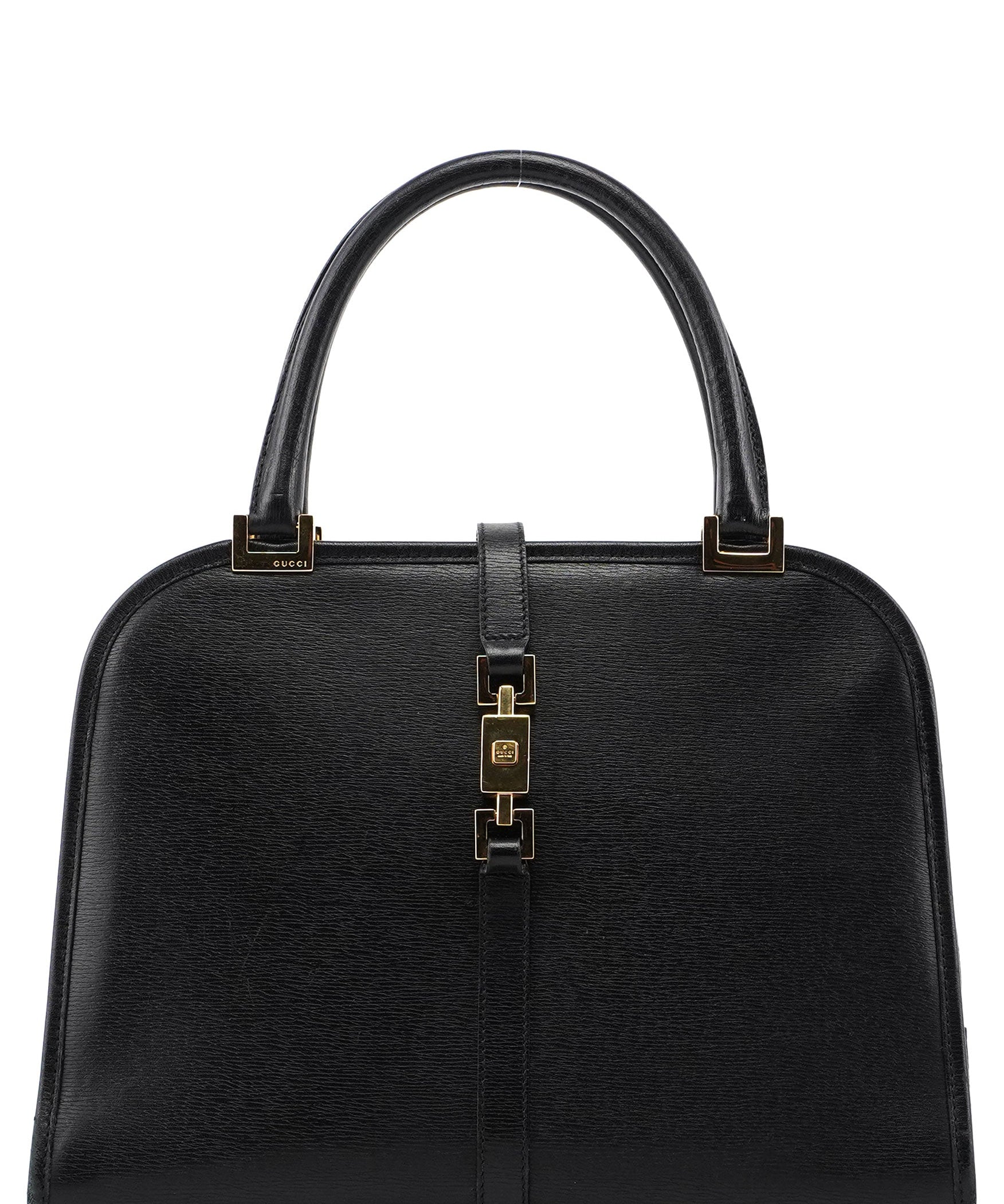 Gucci 002 1071 Black Leather Jackie Tote Bag
