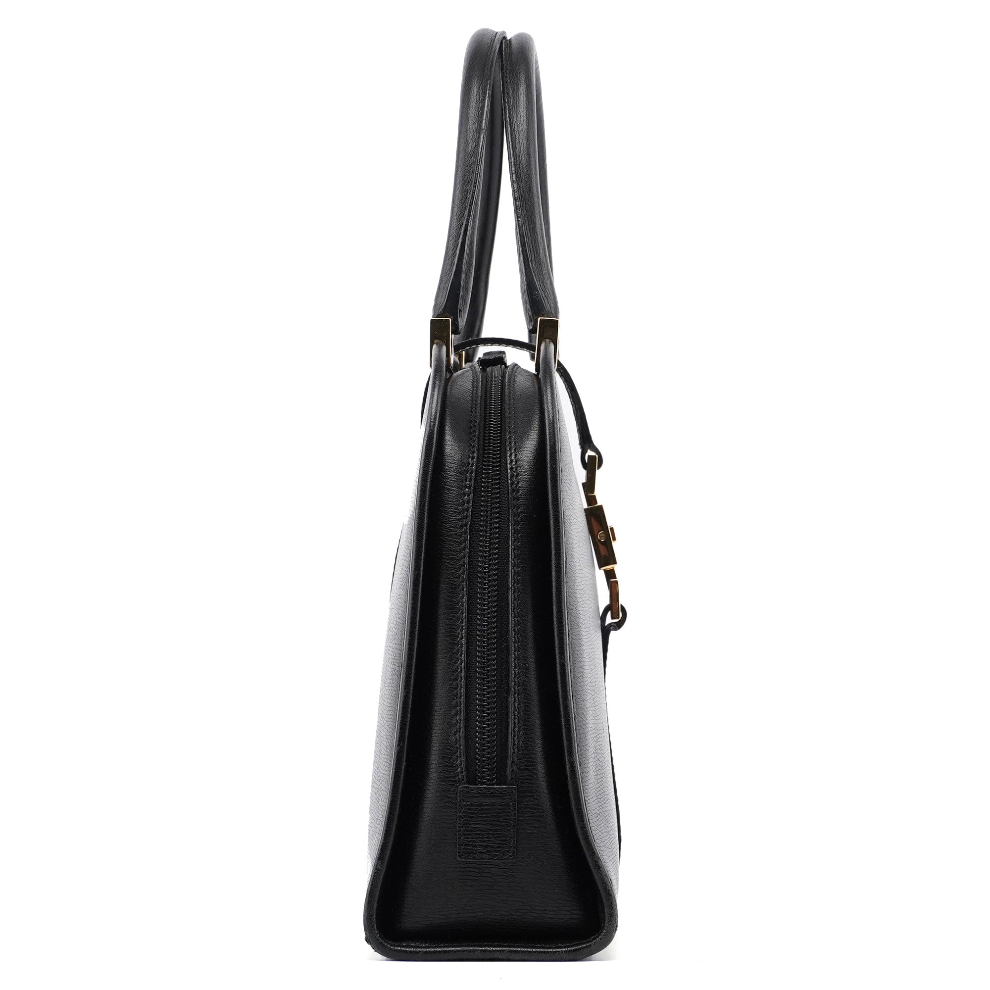 Gucci 002 1071 Black Leather Jackie Tote Bag