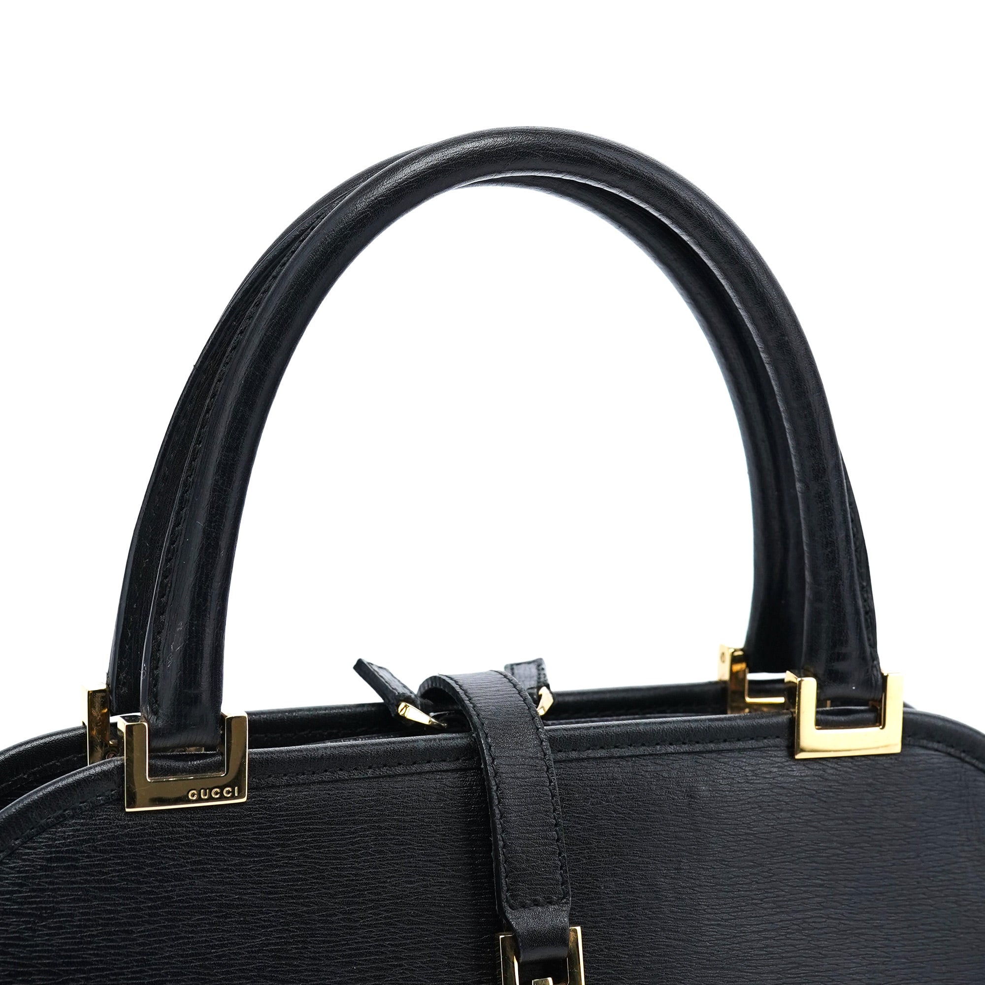 Gucci 002 1071 Black Leather Jackie Tote Bag